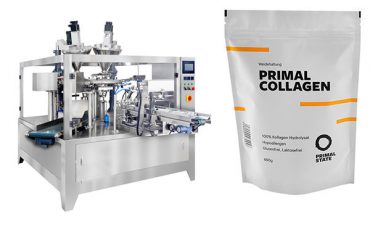 ავტომატური ფხვნილის შესაფუთი მანქანა doy ჩანთისთვის zipper