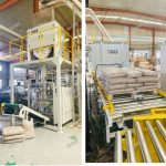 15 კგ ხის მარცვლების მასით შევსების პალეტების ხაზი მზადაა მიწოდებისთვის